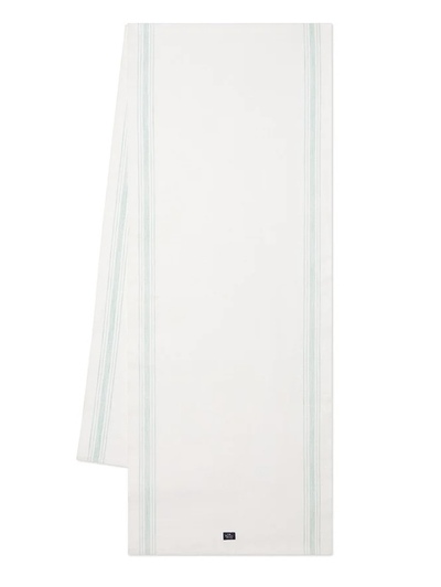 Stripet bordløper i økologisk bomull White /Green - Uspesifisert