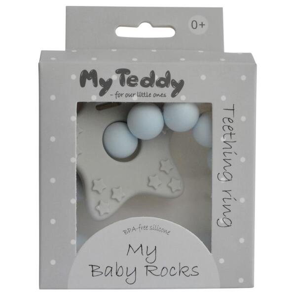 BITERING MY BABY ROCKS-DIAMOND TEETHER BLUE