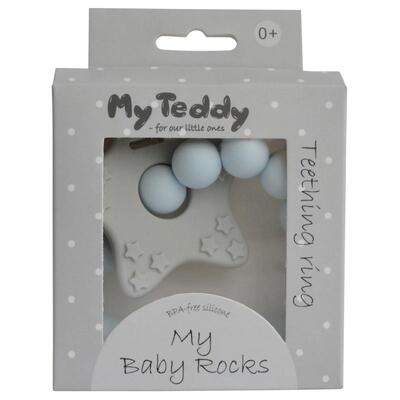 BITERING MY BABY ROCKS-DIAMOND TEETHER BLUE Blå - Tinka