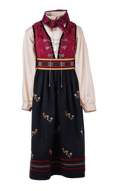 Leah Ull festdrakt Pakke Rød med champanje skjorte - Salto