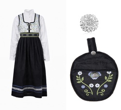 Oline Festdrakter med veske  hvit - Salto