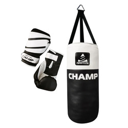 SportMe Boksesett CHAMP Sort/hvit boksesekk - Sport Me