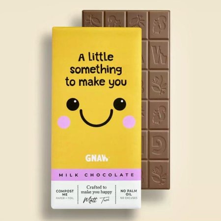 GNAW ‘Something To Make You Smile’ Milk Choc 80g