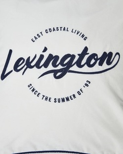 Putetrekk m/Hvit Logo i Økologisk Bomullstwill Hvit/Blå - Lexington