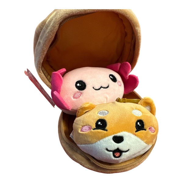 Kawaii Dumpling veske m/ 2stk clip bamser