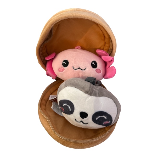 Kawaii Dumpling veske m/ 2stk clip bamser