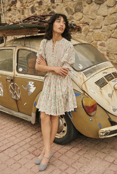 Cotton Slub Shift Dress Lush - by TiMo