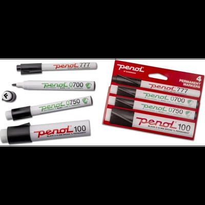 Penol Permanent marker | Medium | 4 sorte Sort  - Penol