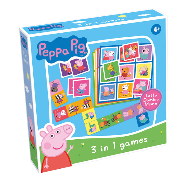 Tactic Peppa Pig 3 in 1 Lotto, Domino, Memo