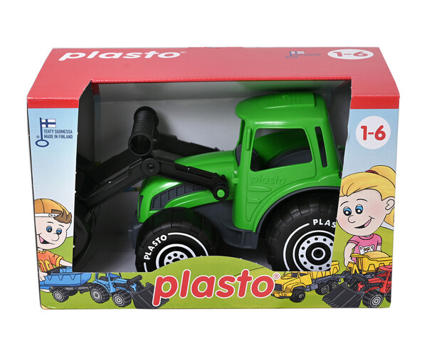 PLASTO Traktor med frontlaster grøn 32 cm