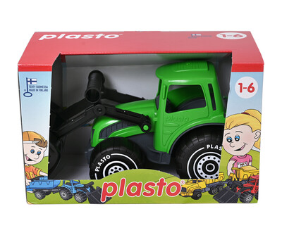 PLASTO Traktor med frontlaster grøn 32 cm traktor - plasto