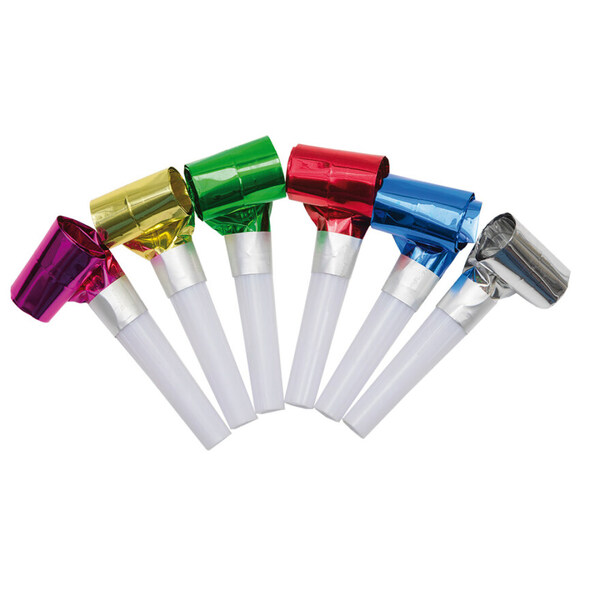 Partyblåser Metallic Mix 6-pk
