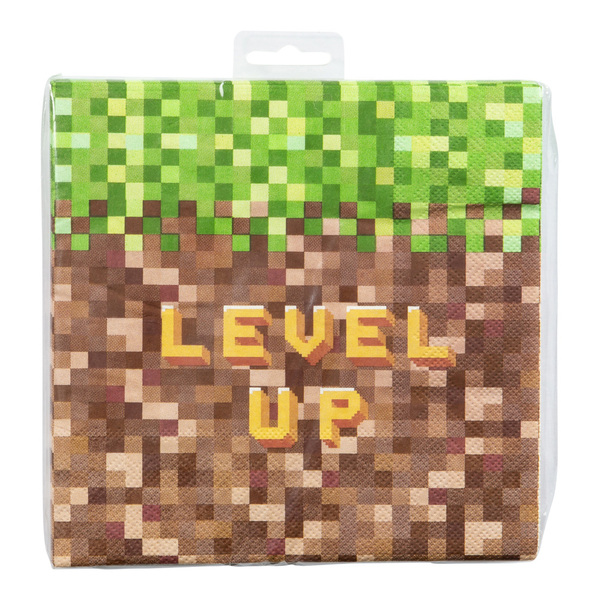 Servietter Pixel Level Up 33x33 cm 16-pk