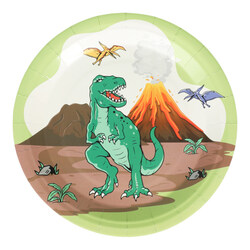 Papptallerken 23 cm Dinosaur 8-pk Dinosaur 8-pk - Bursdag/Fest