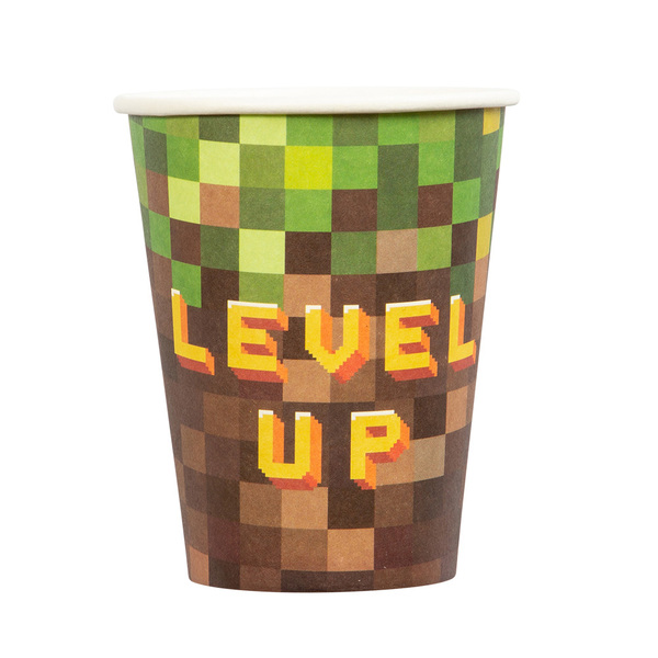 Pappkopp Pixel Level Up 8-pk