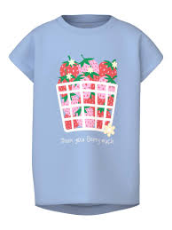 NMFVIGEA CAPSL TOP Chambray Blue Strawberry Basket - Name It
