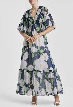 Organza Smocking Dress Flower Garden - by TiMo