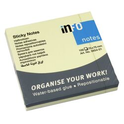 Notatblokk INFO 75x75mm gul notatblokk liten - Kontorutstyr