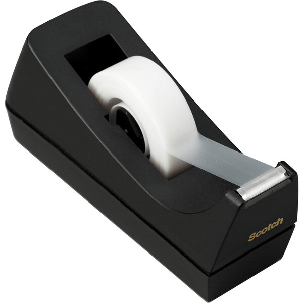 Scotch C38 Desktop Tape Dispenser, Black, 1" Core