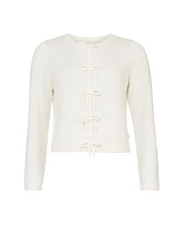Summer Knit Bow Jacket  Off White  - by TiMo