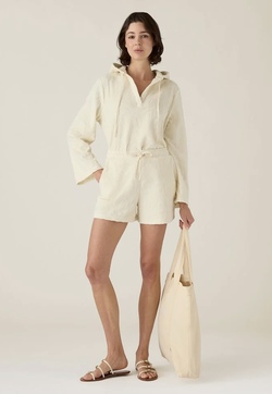 Økologisk bomullsfrottéshorts, offwhite Offwhite - Lexington