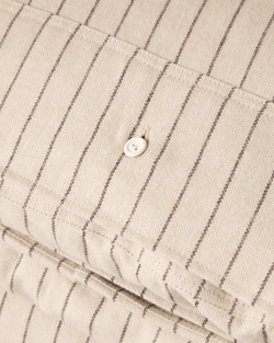 Lexington Pinstripet Sengesett i Bomullsflanell - Beige/Brun Beige/Brun - Lexington