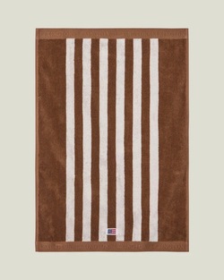 Lexington Stripet Frottéhåndkle - Fudge/Snøhvit Fudge/Snøhvit 70x130cm - Lexington