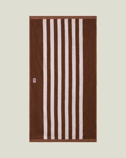 Lexington Stripet Frottéhåndkle - Fudge/Snøhvit Fudge/Snøhvit 50x70cm - Lexington
