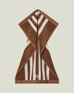 Lexington Stripet Frottéhåndkle - Fudge/Snøhvit Fudge/Snøhvit 30x50cm - Lexington