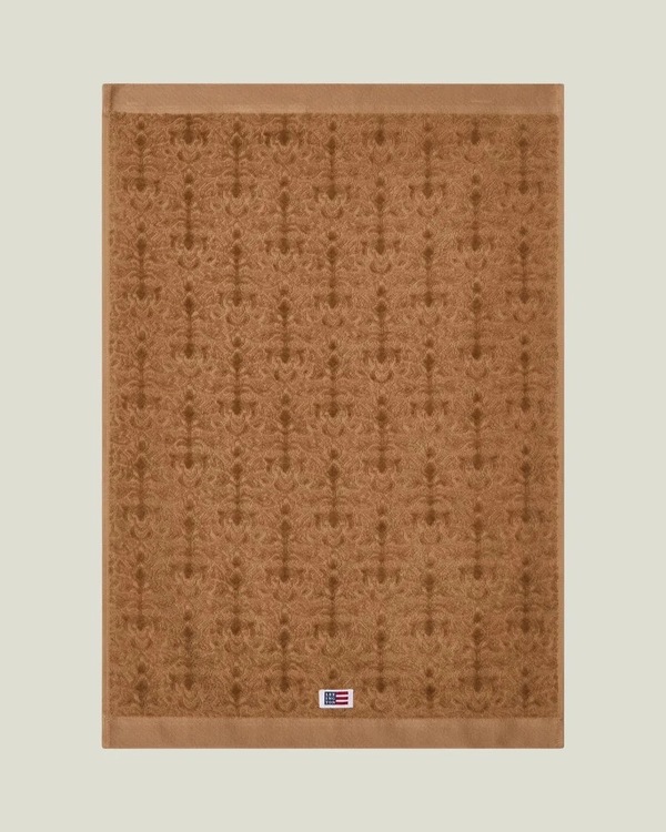 Lexington Håndkle i Velur m/Jacquard Ornament - Fudge