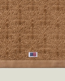 Lexington Håndkle i Velur m/Jacquard Ornament - Fudge Fudge 50x70cm - Lexington