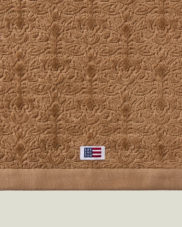 Lexington Håndkle i Velur m/Jacquard Ornament - Fudge
