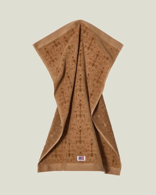 Lexington Håndkle i Velur m/Jacquard Ornament - Fudge