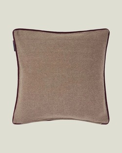 Lexington Letter Patched Tweed Putetrekk I Økologisk Bomull - 50x50cm Beige/Brun/Fig - Lexington