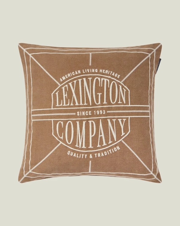Lexington Logo Putetrekk i Vasket Økologisk Bomull - 50x50cm