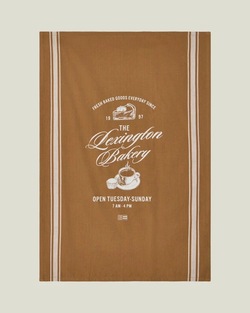 Lexington Kjøkkenhåndkle i Økologisk Bomull m/Bakery Print - 50x70cm Fudge/Hvit - Lexington