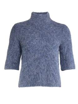 Hairy Knit Turtelneck Blue - by TiMo