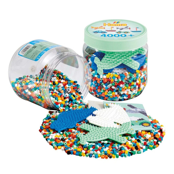 Hama Midi Beads 4000 pcs in Tub with pegboards