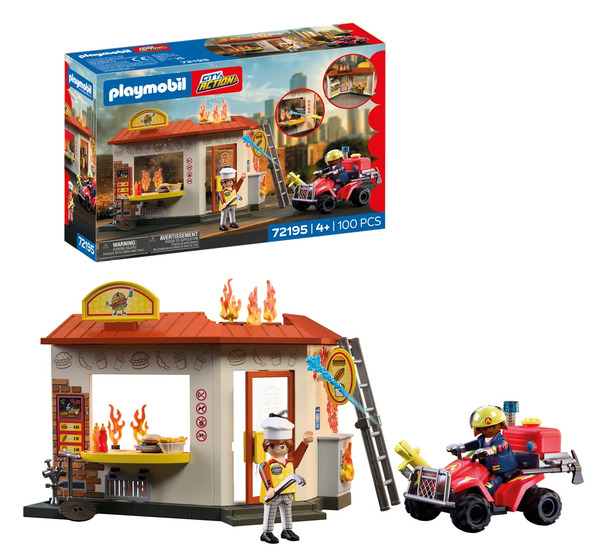 Playmobil Fire Quad with Burger Shop 72195