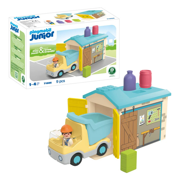 Playmobil Junior Dump Truck with Sorting Garage 71686