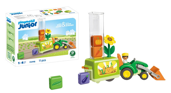 Playmobil Junior Tractor with Load and Drop Planter 71773
