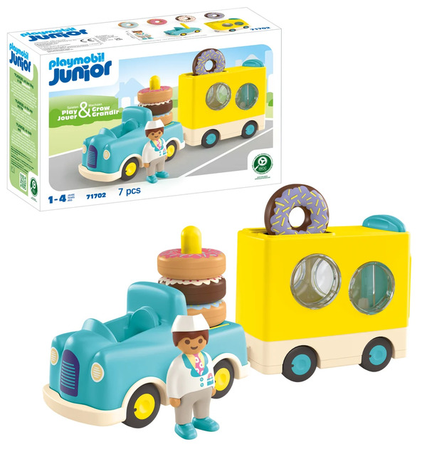Playmobile Junior Crazy Donut Truck with Stacking and Sorting Feature