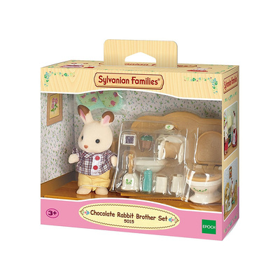 Sylvanian Families Sett Med Bror Sjokoladekanin (Baderom) Baderom - Sylvanian families