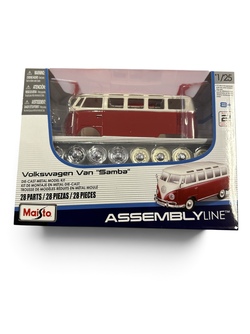 1:24 Maisto byggesett Volkswagen Van Samba rød/hvit - Modellbiler