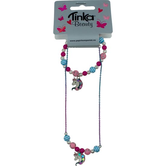  HALSKJEDE/ARMBÅND UNICORN BLÅ/ROSA TINKA BEAUTY HALSKJEDE/ARMBÅND UNICORN BLÅ/ROSA TINKA BEAUTY