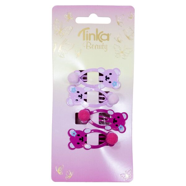 HÅRCLIPS BAMSE 4 STK ROSA TINKA BEAUTY