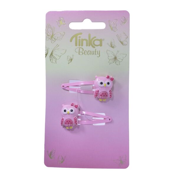 HÅRCLIPS UGLE ROSA 2 STK TINKA BEAUTY