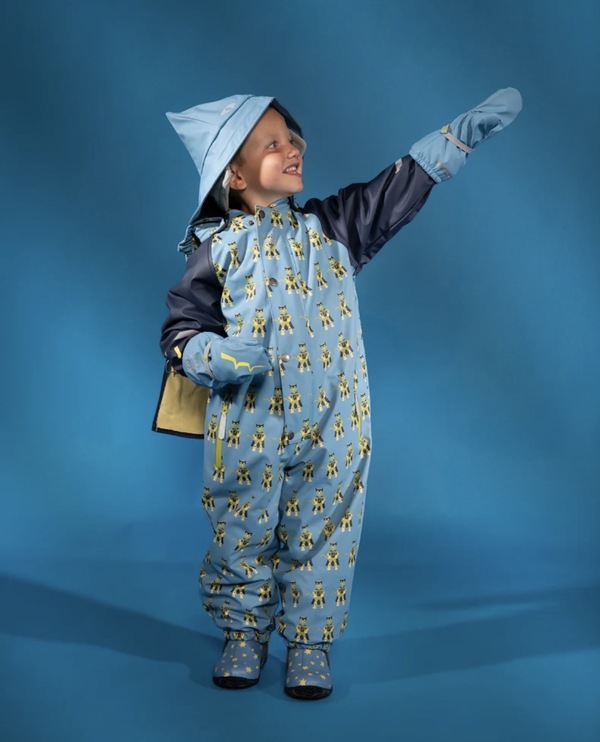  Kattnakken Vinterregndress Slaps Superhelt Superblå m/kappe