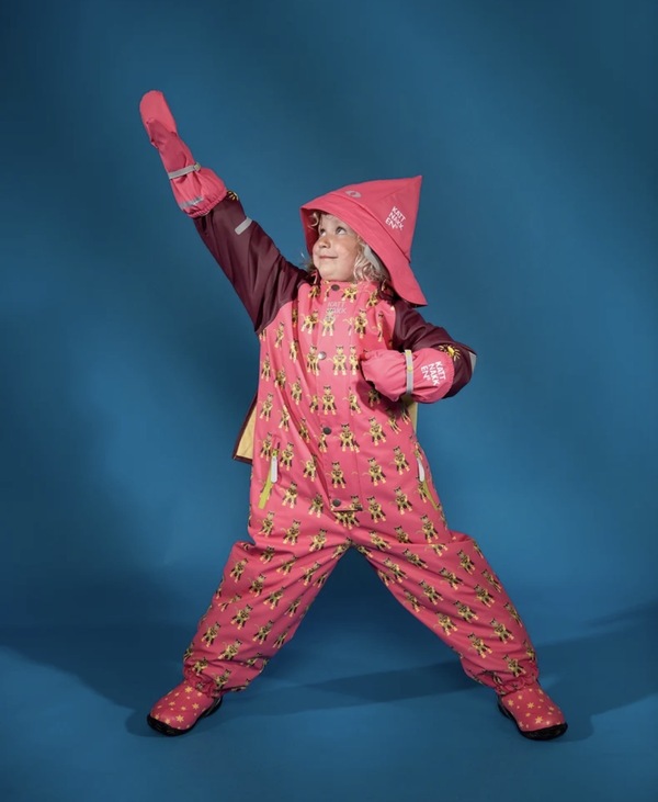  Kattnakken Vinterregndress Slaps Superhelt Superrosa m/kappe