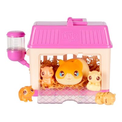 Little Live Pets Lekesett – Mama Surprise Minis med 7 Overraskelser – Hamster Hamster Rosa bur - Little Live Pets